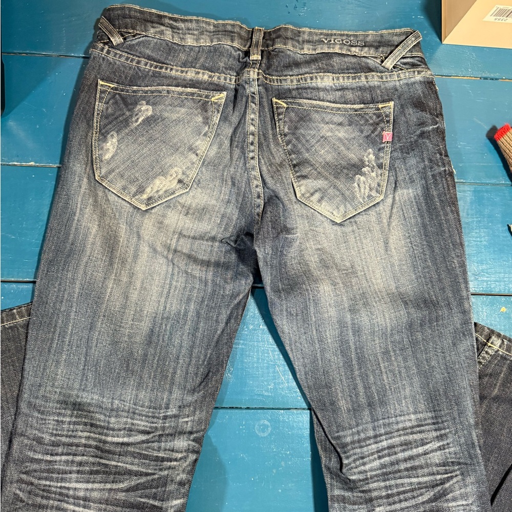 Women's Distressed Blue Jeans